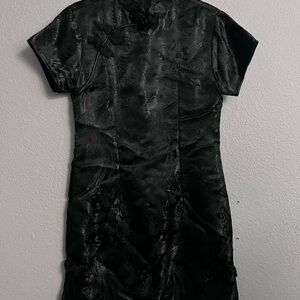 Elegant Black Floral Dress